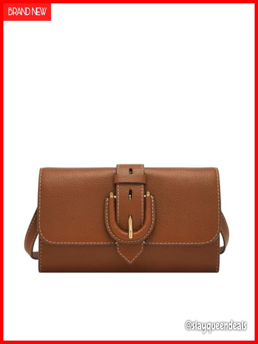 Genuine Leather Wallet Crossbody Bag Detachable Strap Card Slots Satchel